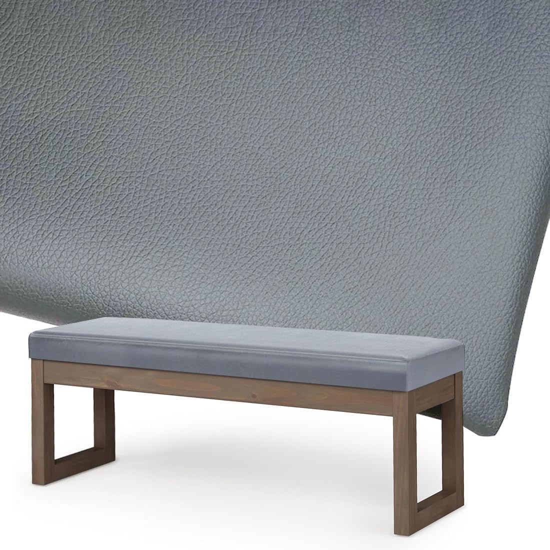 moismk Indoor Outdoor Bench Cushion - 3 CM Thick Waterproof Rectangle Bench Seat Pad for Bay Windows, Garden Patio, Long Chairs & Porch Furniture with Non-Slip Backing(Grey,60x35cm/31x14in)