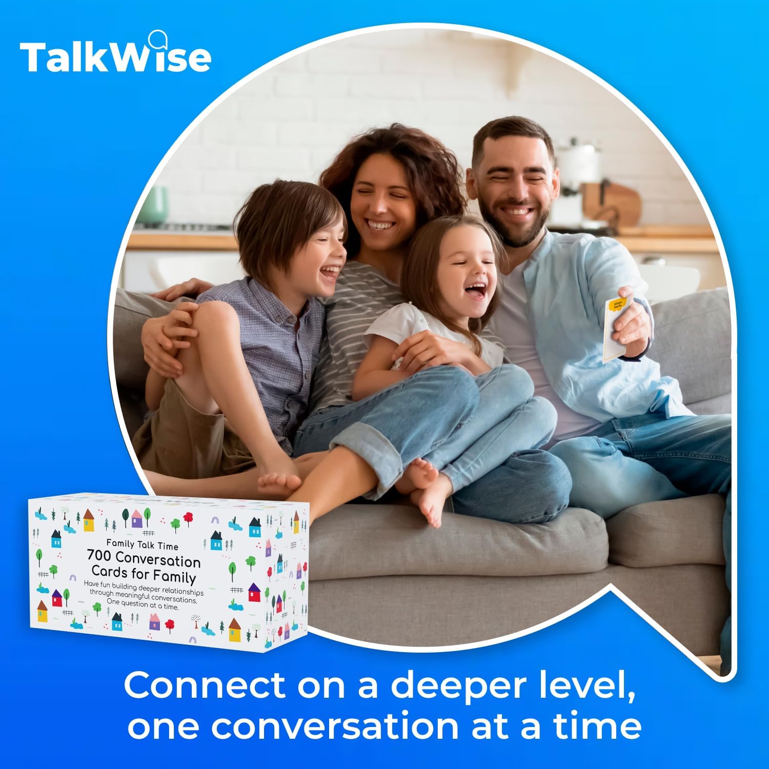 700 Family Conversation Cards, Fun Conversation Starters for Families, Play Dinner Table Games, Family Talking Cards, Color-Coded Across 6 Topics, Take Anywhere