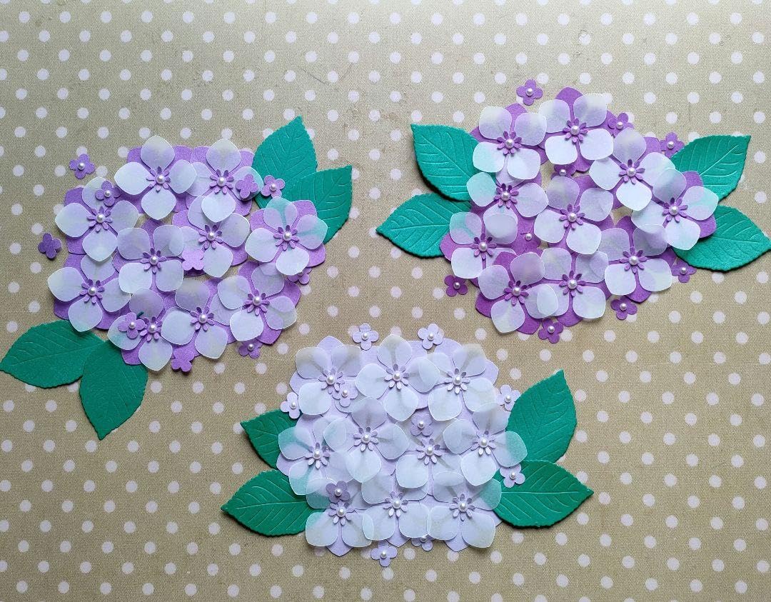 Amazon.co.jp: ペーパーフラワークラフトパンチのお花紫陽花、紫系3色