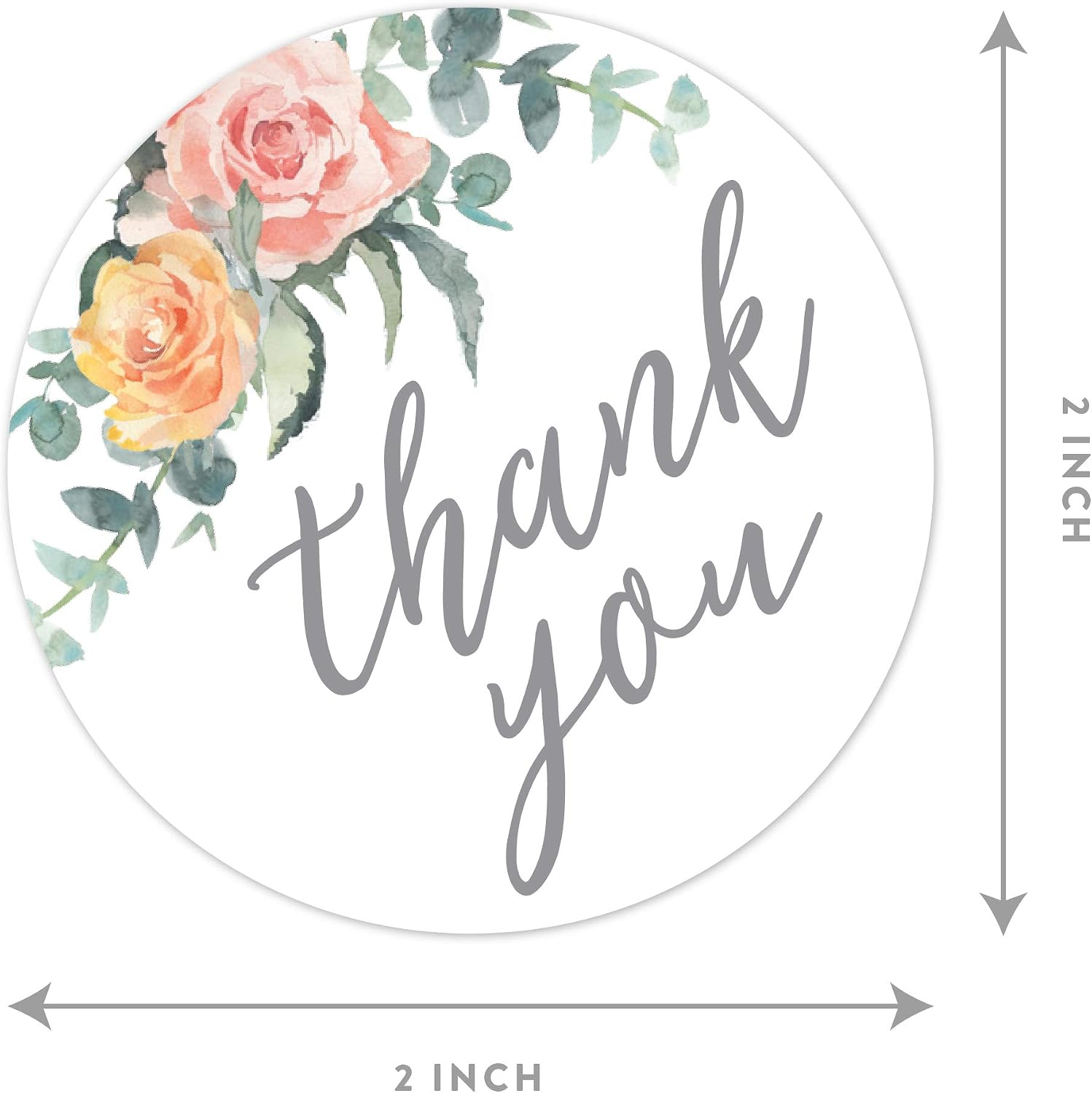 Andaz Press Peach Coral Floral Garden Party Wedding Collection, Favor Bag DIY Party Favors Kit, Thank You!, 24-Pack
