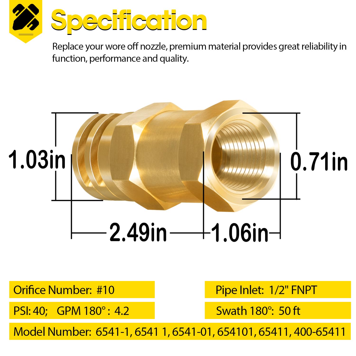 MX Boomless Spray Nozzle 1/2 FPT 5 Orifices (90 & 180 Caps) 20 GPM @ 40
