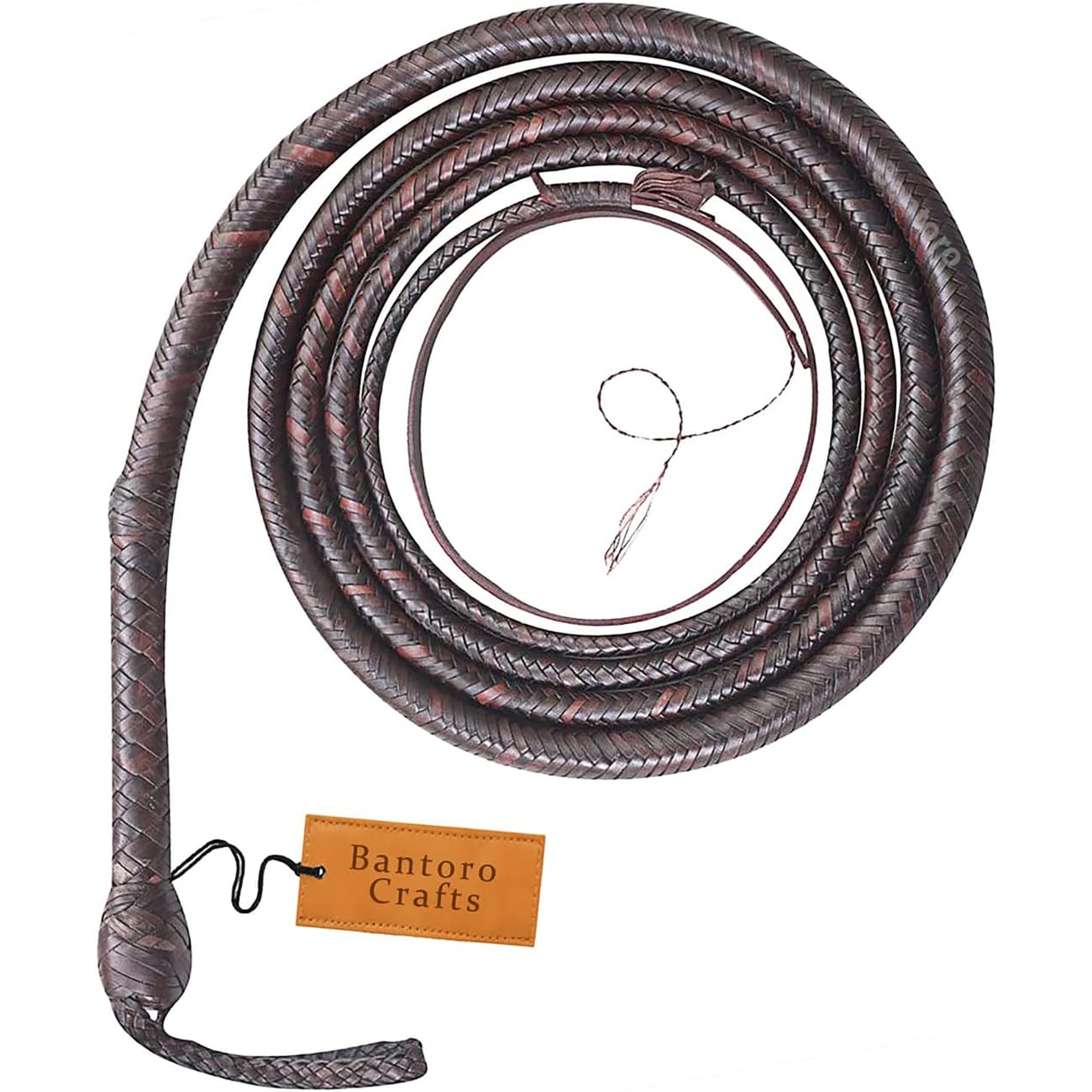 Bantoro Crafts leather Bullwhip 04 to 24 Feet / 1.2 to 7.3 meter in 16 Plaits made of Kangaroo Leather Equestrian Bullwhip professional whip Belly & Leather Bolster Inside (3 feet (0.91 meter))