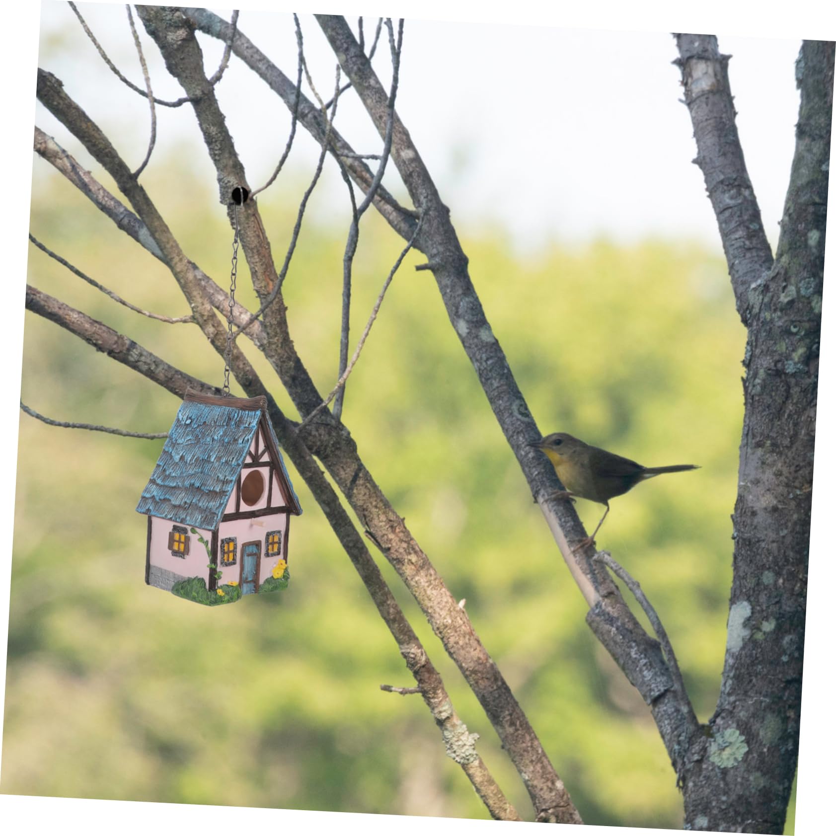 Vogelhaus Aus Kunstharz Hängend Mit Reetdach Für Garten Terrasse Wetterfestes Vogelnest Winter Unterschlupf Und Vogelnistkasten Outdoor Dekoration