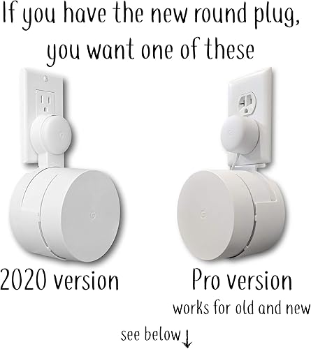 Vista 3 de Dot Genie Google WiFi [enchufe rectangular antiguo - no enchufe redondo actual] Soporte de montaje de toma: sin tornillos desordenados (paquete de 3)