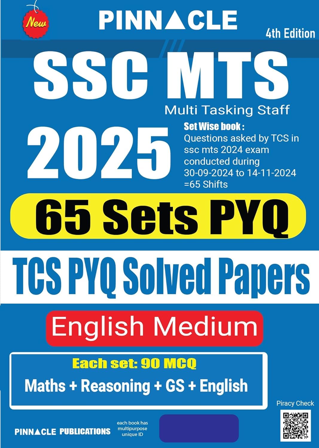 Pinnacle SSC MTS Multi Tasking Staff 2025 65 Sets PYQ TCS Previous