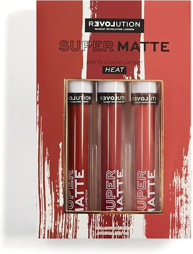 Makeup Revolution Lipstick Set Multi (Matte) Intensely Pigmented &amp; Long-Lasting, Velvet Water Proof Lip Makeup, Vegan &amp; Cr...