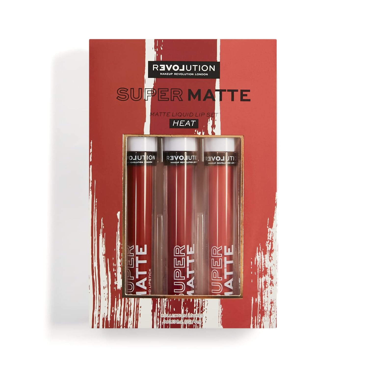 Makeup Revolution Lipstick Set Multi (Matte) Intensely Pigmented & Long-Lasting, Velvet Water Proof Lip Makeup, Vegan & Cruelty-Free (3) Makeup Revolution Lipstick Set Multi (Matte) Intensely Pigmented & Long-Lasting, Velvet Water Proof Lip Makeup, Vegan & Cruelty-Free (3)