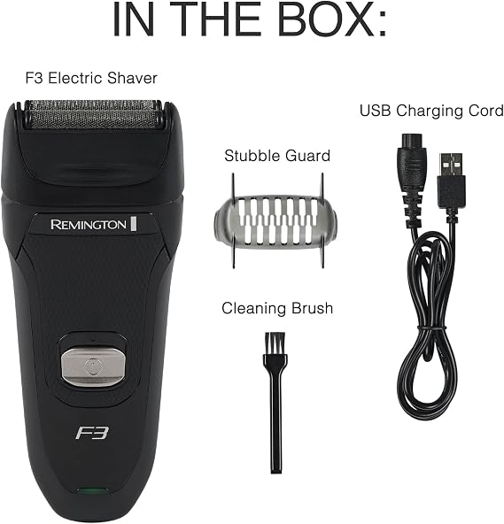 Remington F3 Style Series Foil Shaver for Men, Cordless Rechargeable Razor