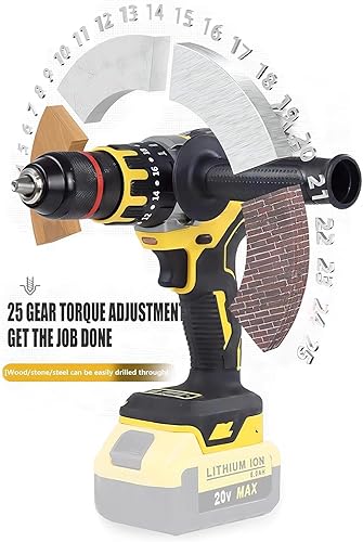 Miniatura 5 de Taladro de martillo inalámbrico para batería Dewalt 20V MAX, destornillador de impacto compacto sin escobillas, destornillador de martillo