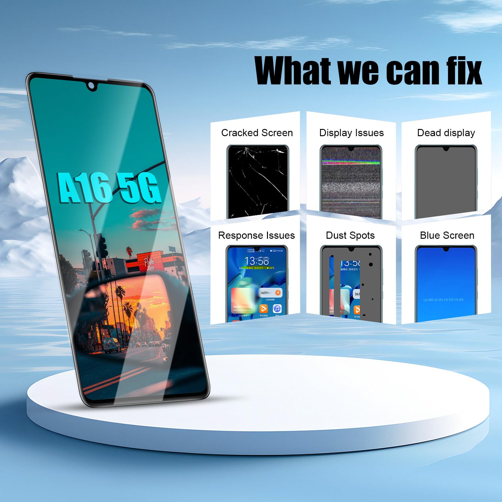 DTD - Pantalla LCD de Repuesto para Samsung Galaxy A16 5G SM-A166B/A166E - Pantalla táctil de Repuesto con Herramientas (Negro con Marco)