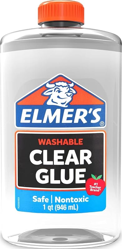 Elmer's Clear Liquid School Glue, lavable, seguro, no tóxico, 32 onzas (1 cuarto de galón) - Ideal para hacer limo, #1 marca de maestros