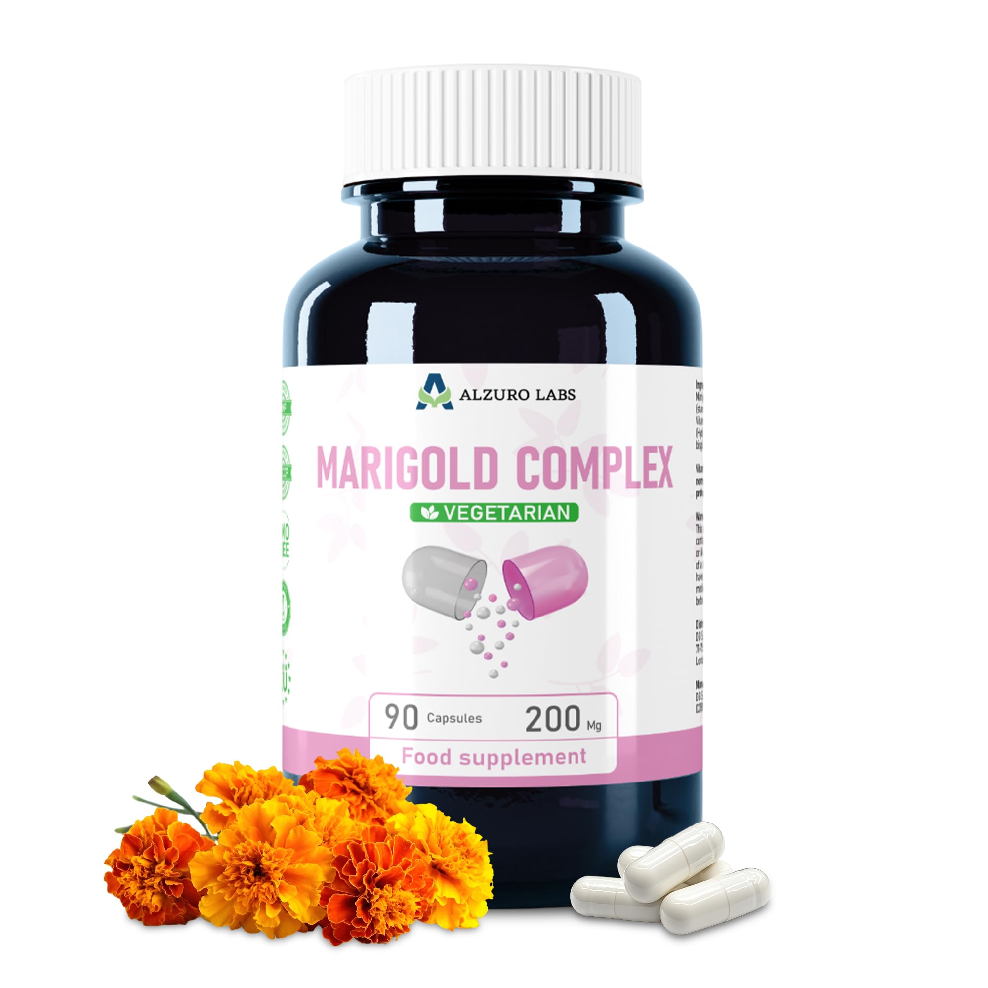 Lutéine 40 mg & Zéaxanthine 8 mg | complexe yeux hautement dosé | vitamines A, C & zinc | vision normale | 90 gélules végétales | BPF & testé en laboratoire tiers