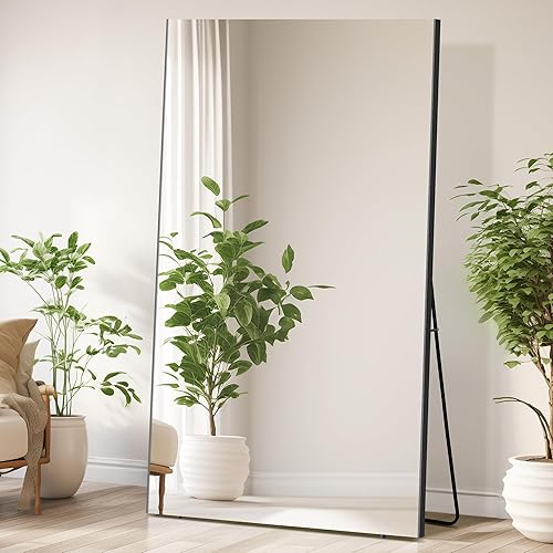 Miniatura 3 de Brisafe Espejo de longitud completa de 71 x 40 pulgadas, de gran tamaño, de pie inastillable, nano-película de 0.002 in, ultraligero para gimnasio,
