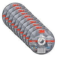 Vista 11 de 3M Disco de desbaste de centro deprimido plateado, 87454, T27, 5 pulgadas x 1/4 pulgadas x 7/8 pulgadas, paquete de 10, bordes de desbarbado