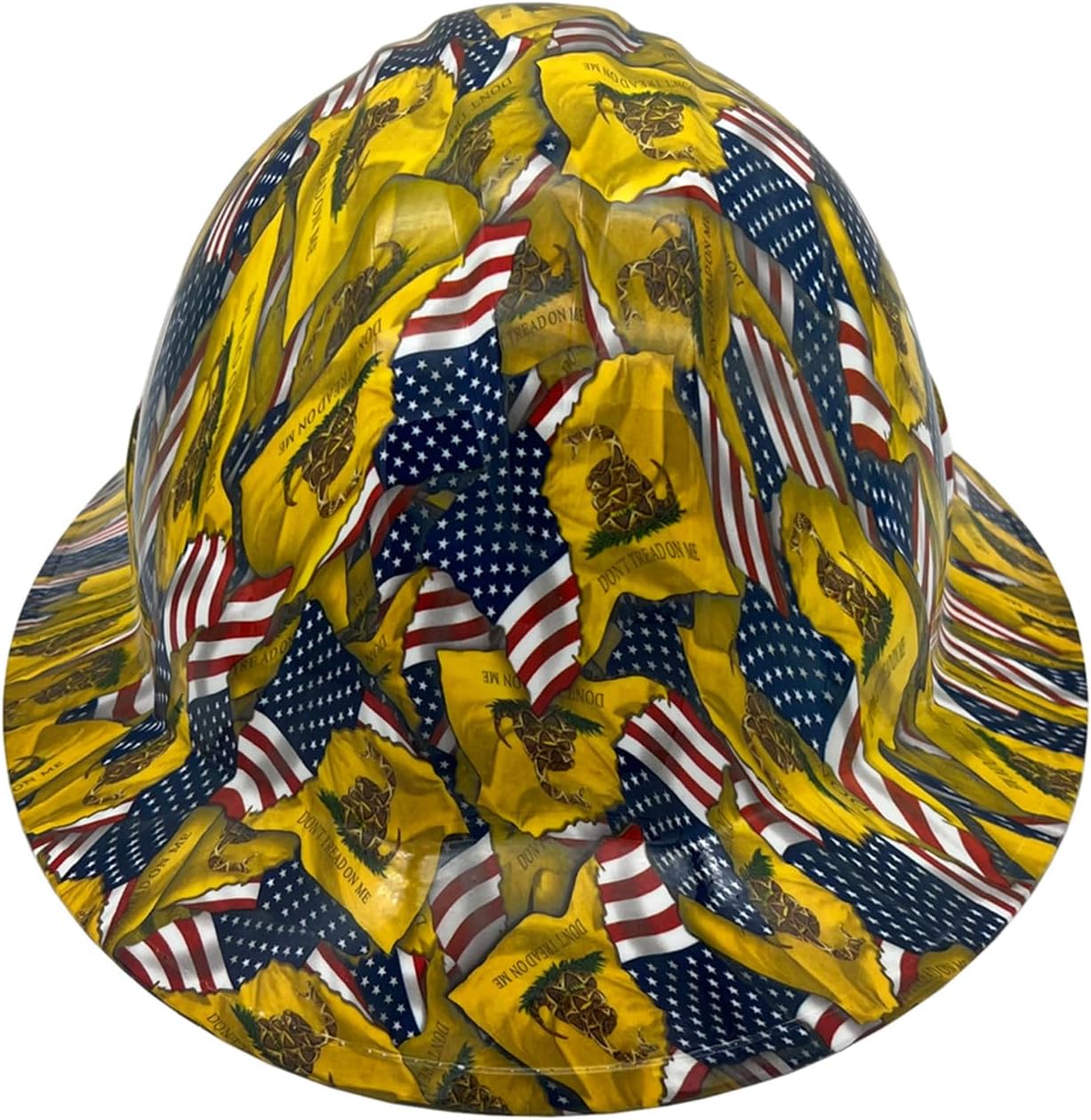Hydrographic Full Brim Hard Hats with 6 Point Suspension - Don't Tread On Me USA Flag