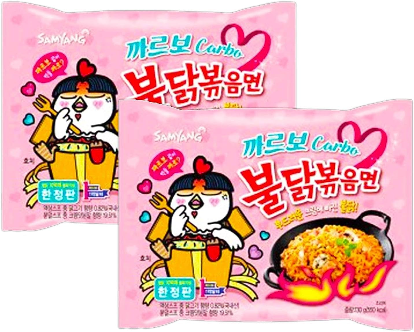 Samyang Ramen Korean Noodles Hot/Mild/Stir Fries/Soups (Buldak Carbonara, 2Pack) 130 gram