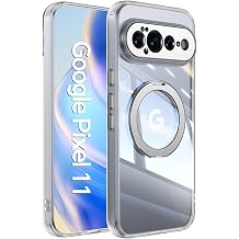 360 Spin Magnetic Stand Case for Google Pixel 11 Fit for MagSafe & Pixelsnap Cover with Ring Holder No-Yellow Crystal Clear Camera Protection Phone Google Pixel 11 Case
