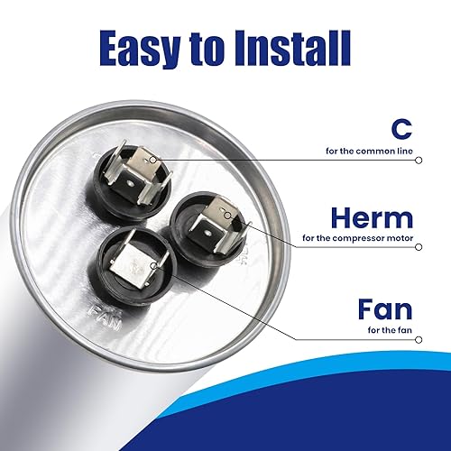 Miniatura 3 de SUREPHON Condensador de funcionamiento CBB65 para AC 405 uf 40+5 MFD Dual 370-440 voltios, funciona para HVAC, aire acondicionado, bombas de calor