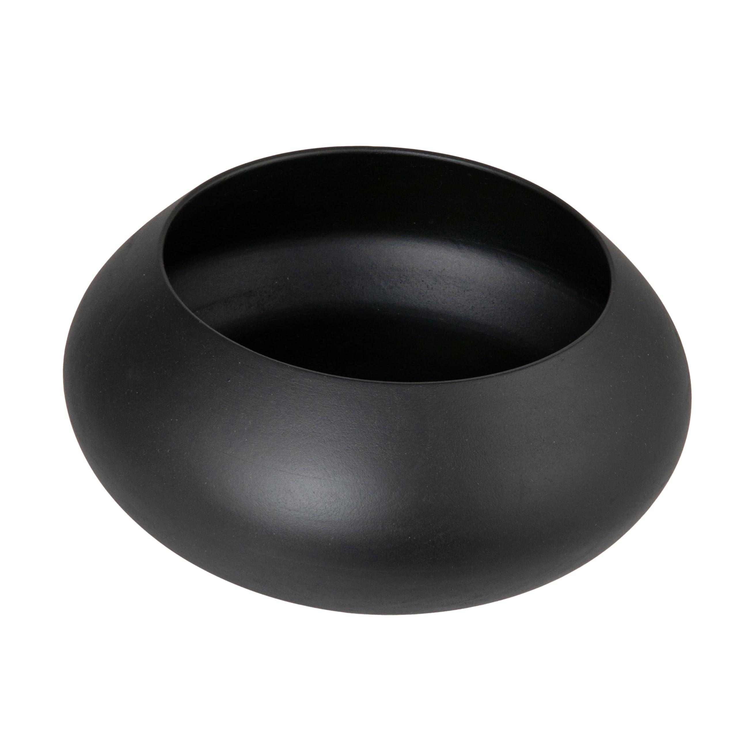 Bloomingville Modern Round Wood Bowl, Black Finish