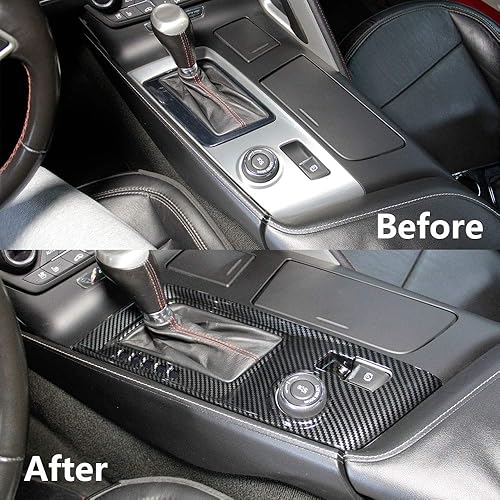Miniatura 8 de Panel de engranajes de control de aspecto de fibra de carbono, cubierta protectora, accesorios para Chevrolet Corvette C7 2014, 2015, 2016, 2017,