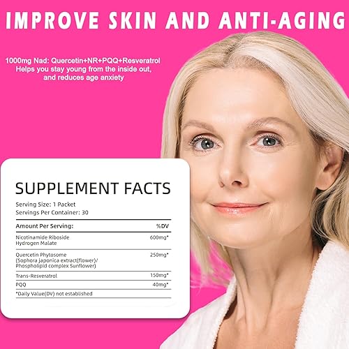 Miniatura 2 de Suplemento NAD de 1000 mg orgánico puro NAD Liquid Nicotinamida Riboside Resveratrol Suplementos con PQQ, alternativa NMN para mujeres y hombres,