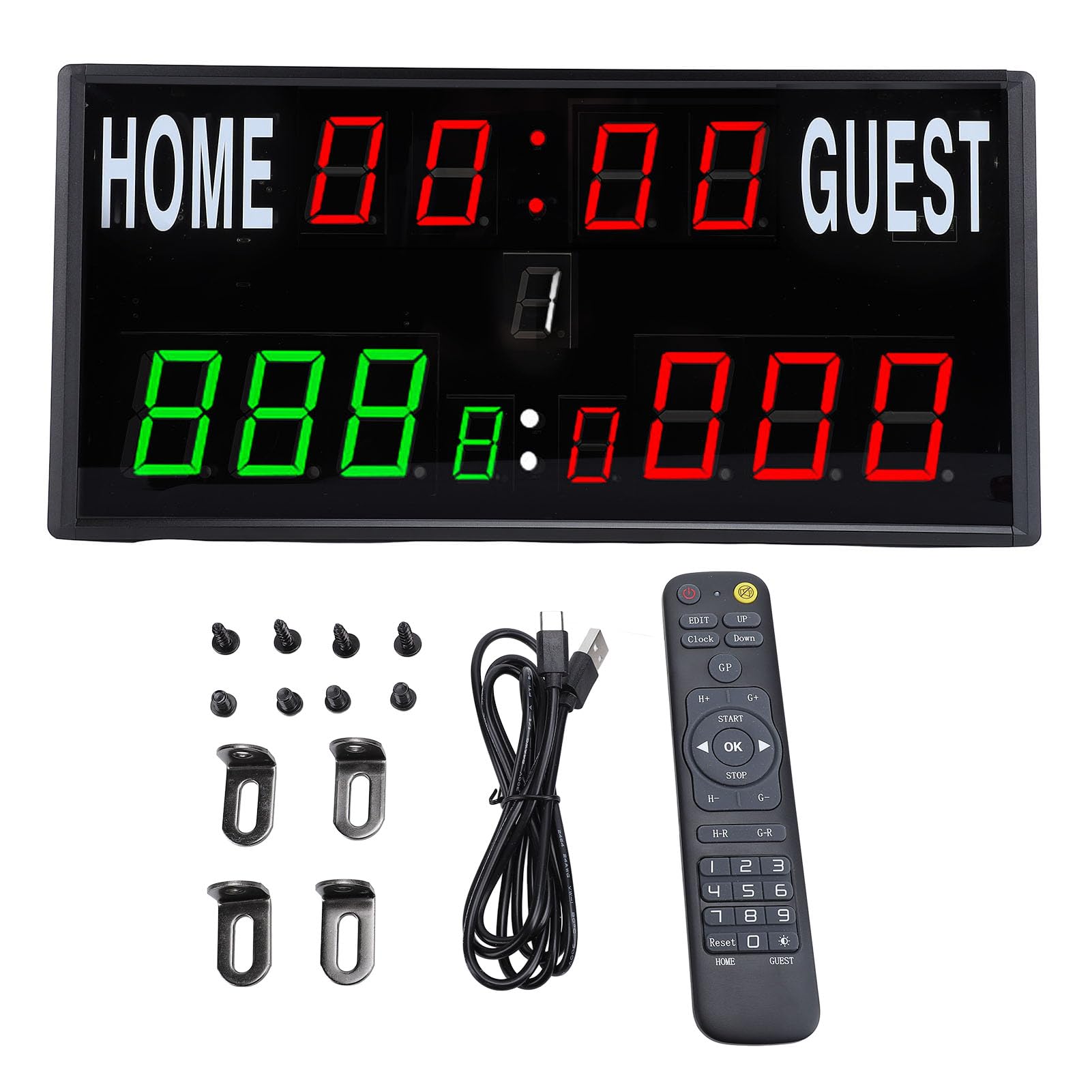 Annadue LED Anzeigetafel mit Zeitschaltuhr, Elektronische Digitale Anzeigetafel mit Fernbedienung, Elektronischer Punktezähler für Cornhole Basketball Tennis Fußball Volleyball Spiele