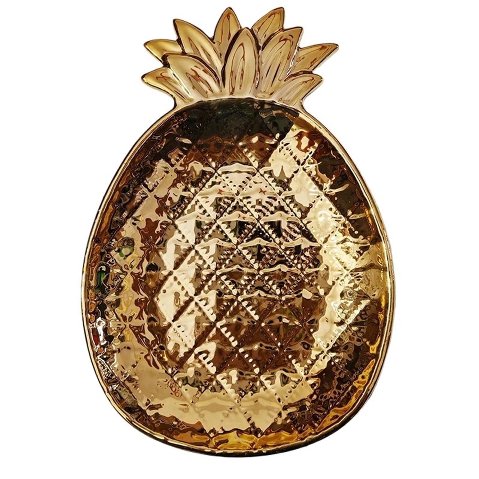 Plateau de rangement en céramique ananas, finition premium