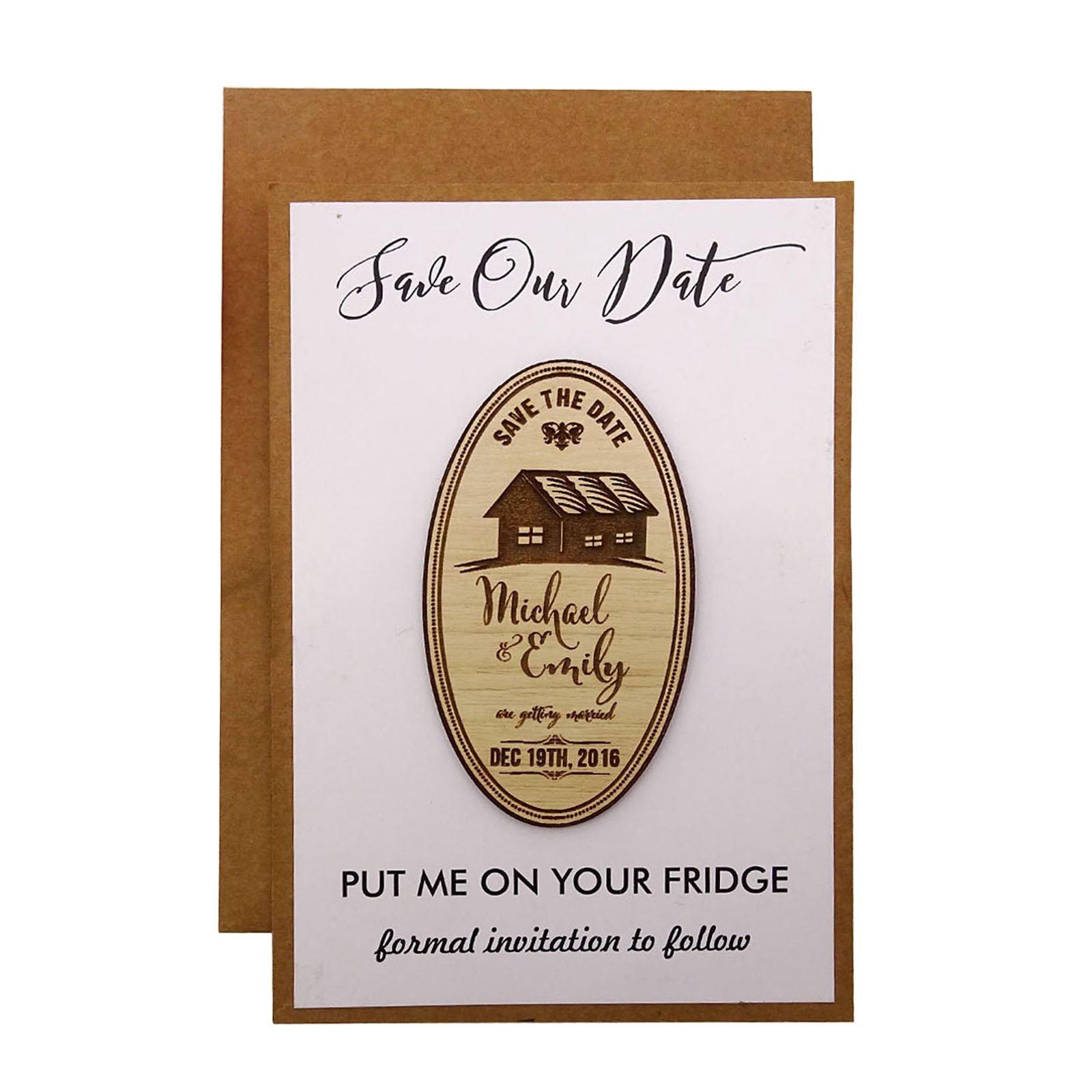 Idée cadeau invité mariage magnet en bois personnalisé gravé lot de 30