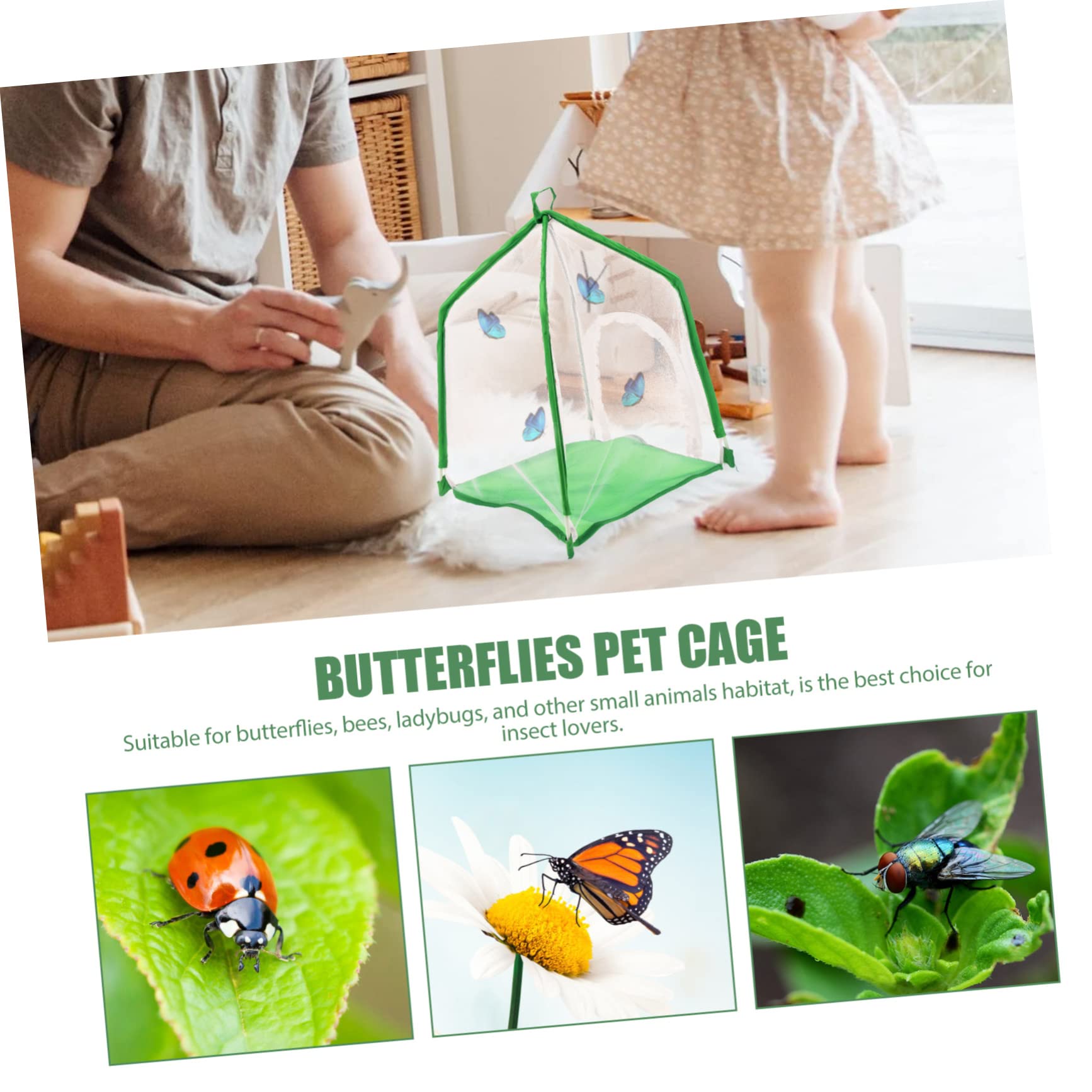 Gabbia Per Farfalle 2 Pezzi | Rete Osservazione Insetti | Casa Per Bruchi E Farfalle | Per Bambini - Foto 5