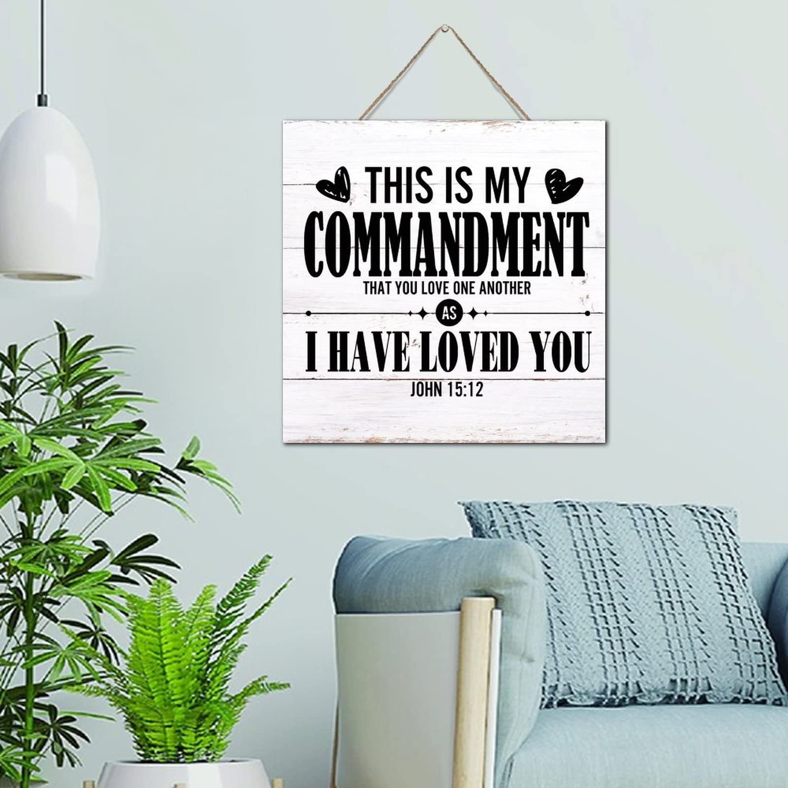 Plaque en bois avec citation pour meubler un espace vide de table