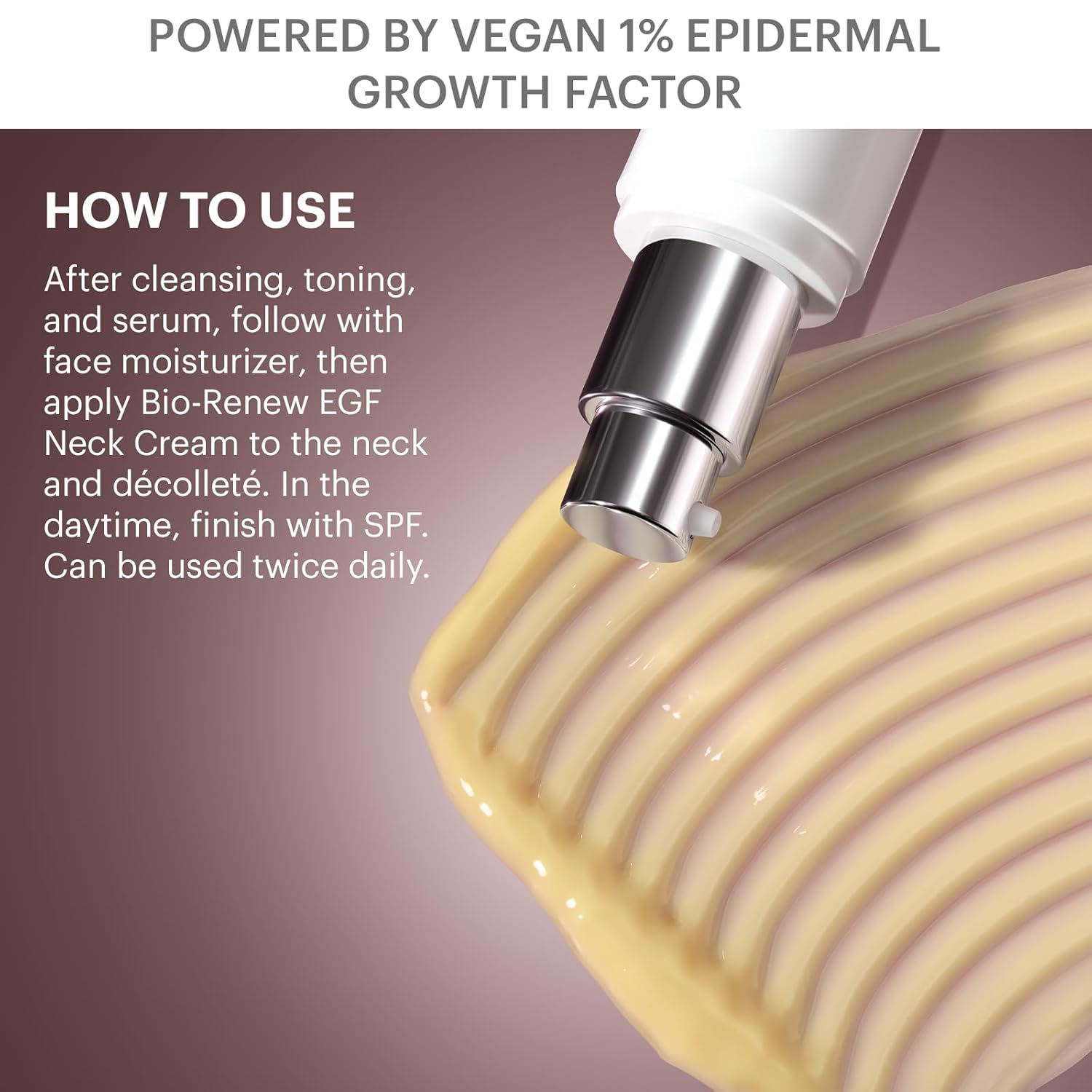 Glo Skin Beauty Bio-Renew EGF Neck Cream - Epidermal Growth Factor Neck + Décolleté Cell Repairing Formula, Reduce the Appearance of Wrinkles, Fine Lines Crepey & Sagging Skin