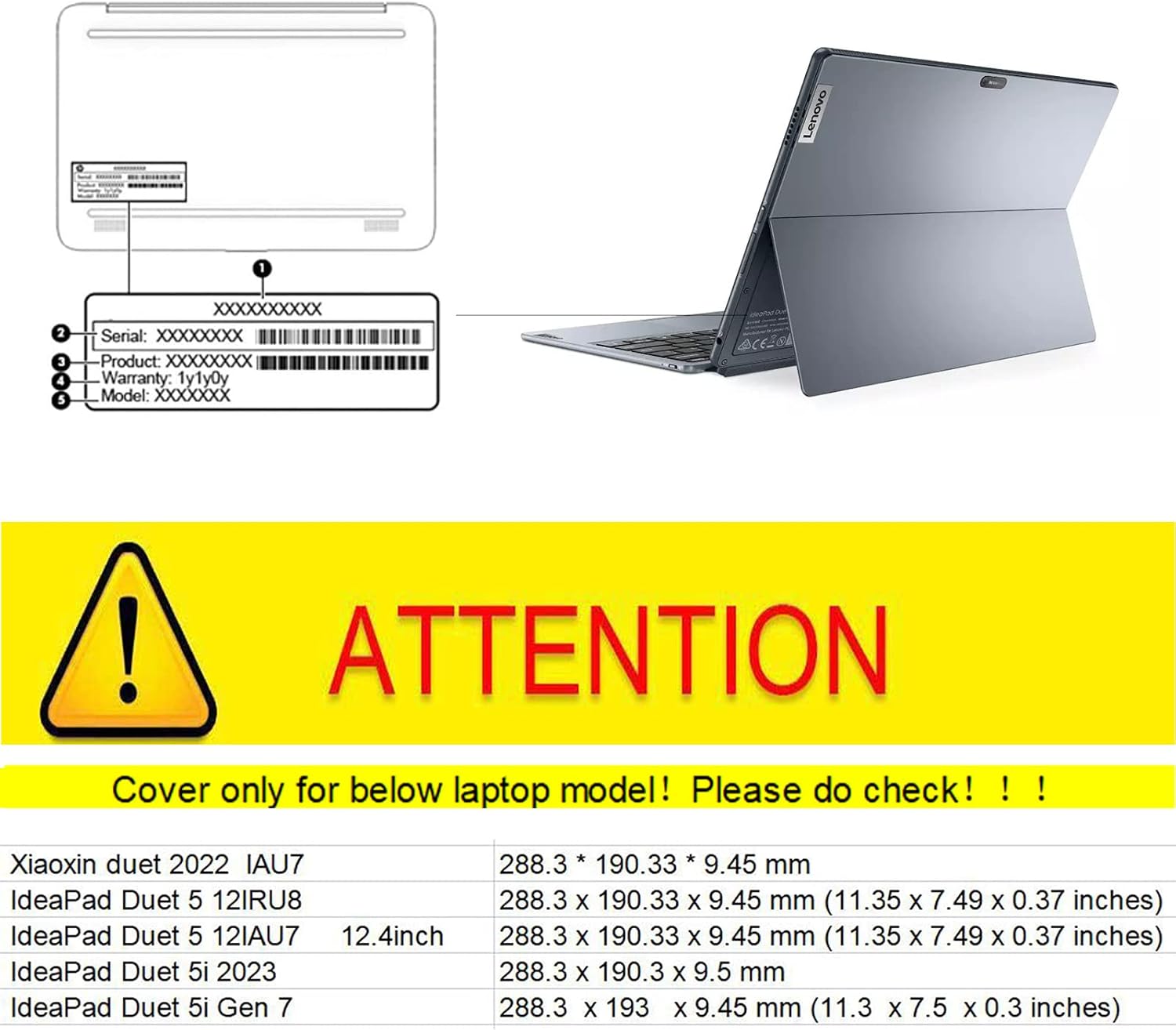 Tablet Holster for Lenovo 12.4" 2-in-1 case IdeaPad Duet 5i Gen 7/2023/2022 & IdeaPad Duet 5 12IRU8/12IAU7 & Xiaoxin Deut Laptop Drop Protection PU Leather (Wine red)