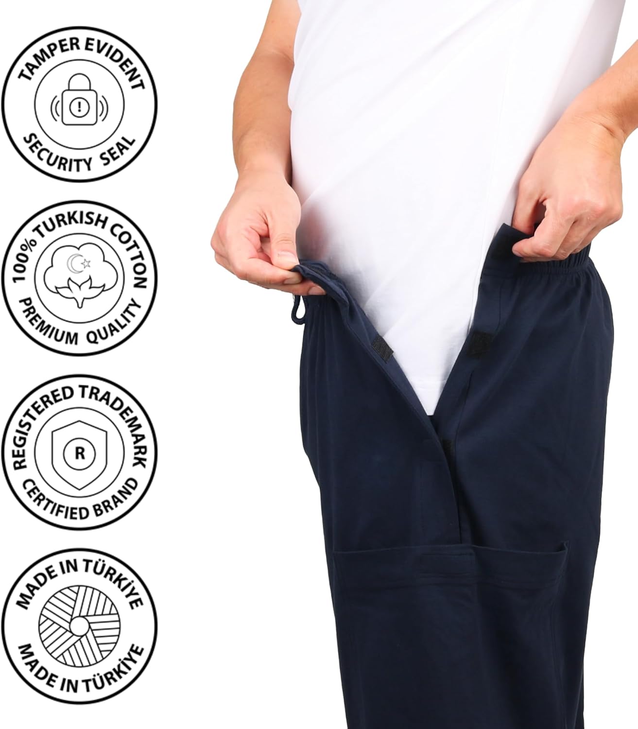 Adaptive Clinical Urology Leg Bag Fit Shorts, Black/S/Turkish Cotton