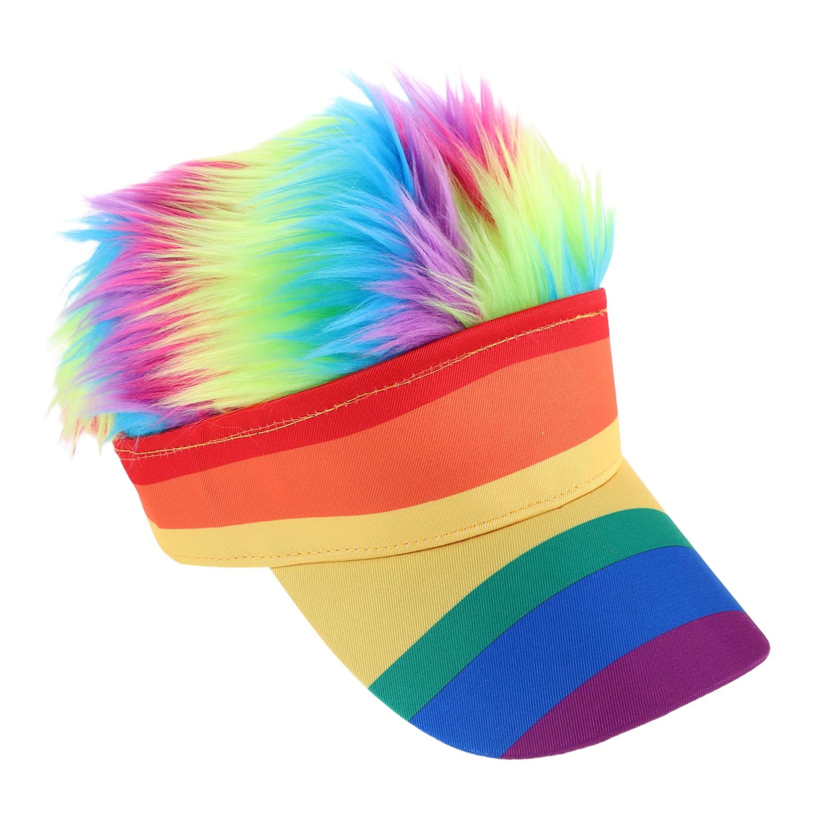 NOLITOY Vibrant Striped Wig Hat Hip Hop Style Baseball Cap for Parties Performances and Everyday Fun Baseball Cap with Hair Extensions Multi