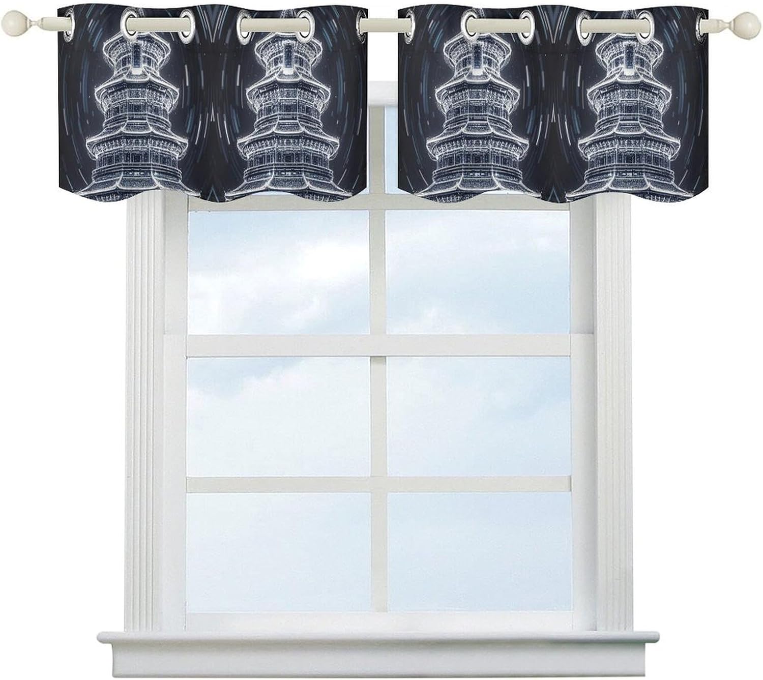 Beijing Tiantan Valance for Windows, 2 Pack Kitchen Curtains Modern Home Decor, Soft Blackout Window Curtains for Living Room & Bedroom, 18 X 52 Inch