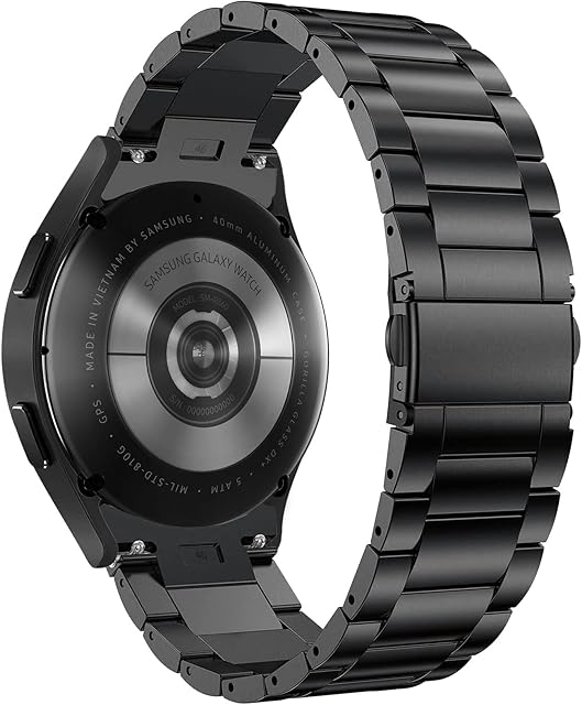 SSEIHI Metal Straps Compatible with Samsung Galaxy Watch 5/Galaxy Watch 5 Pro/Watch 4 40mm 44mm/Galaxy Watch 4 Classic 42mm 46mm,Stainless Steel Magnetic Galaxy Watch 4 Classic LTE 46mm,Black