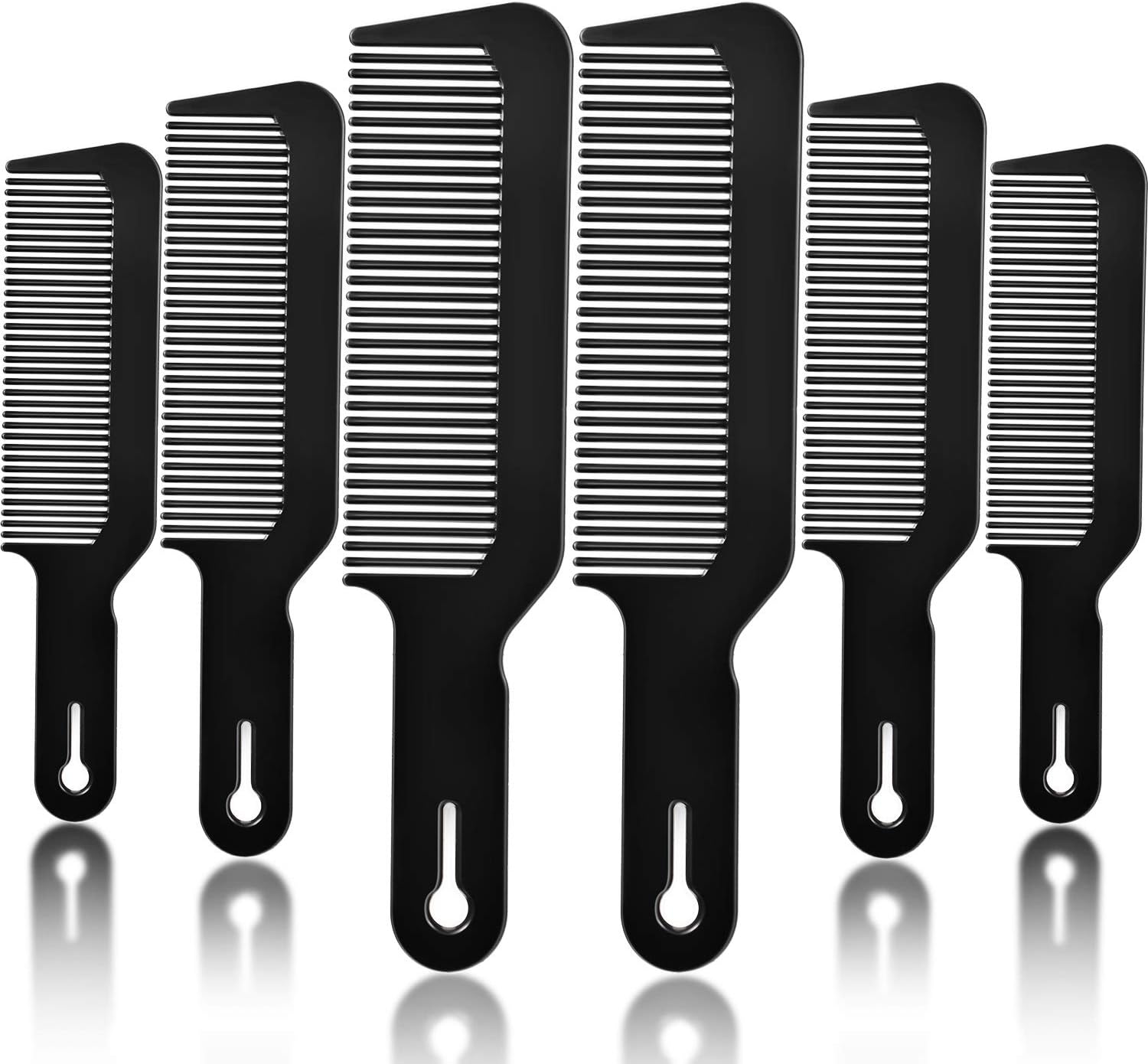 6 Packs Barber Combs, Barberology 9 Inch Clipper Combs Flat Top Clipper Combs Barber Blending Comb Heat Resistant Hair Cutting Combs for Clipper-Cuts And Flattops (Black)