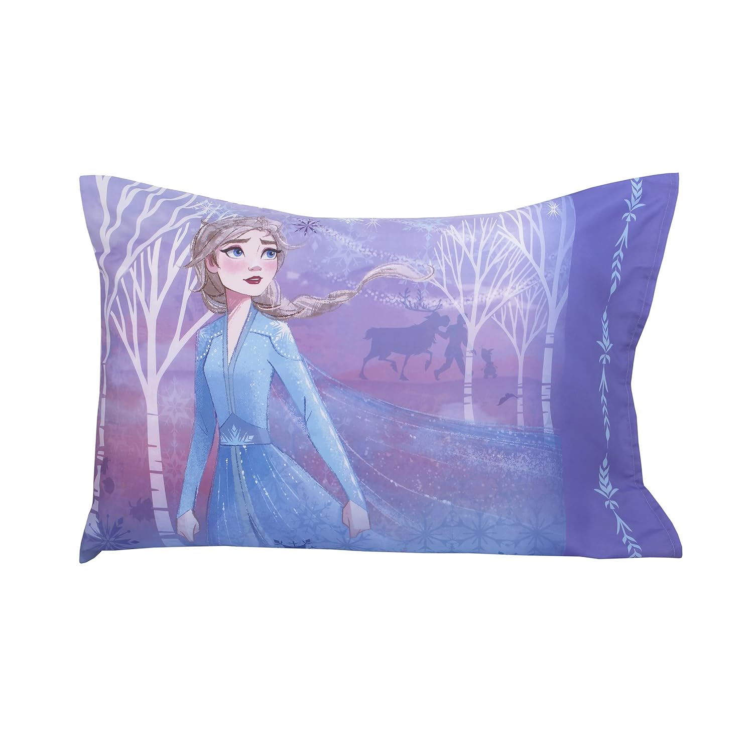 Disney Frozen II Traveling North Lavender, Light Blue & Plum 2Piece Toddler Sheet Set - Fitted Bottom Sheet, Reversible Pillowcase, Lavender, Light Blue, White, Plum : Baby