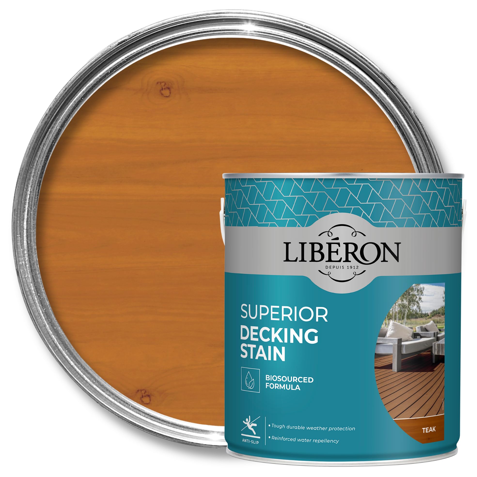Liberon 126118 Superior Decking Stain Teak 2.5 Litre