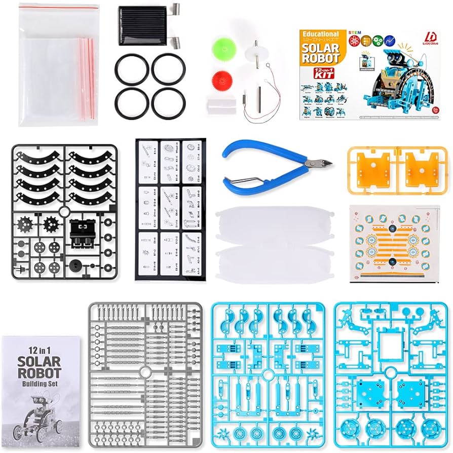 Amazon.com: Lucky Doug 12-in-1 STEM Solar Robot Kit Toys Gifts for Amazon.com: Lucky Doug 12-in-1 STEM Solar Robot Kit Toys Gifts for