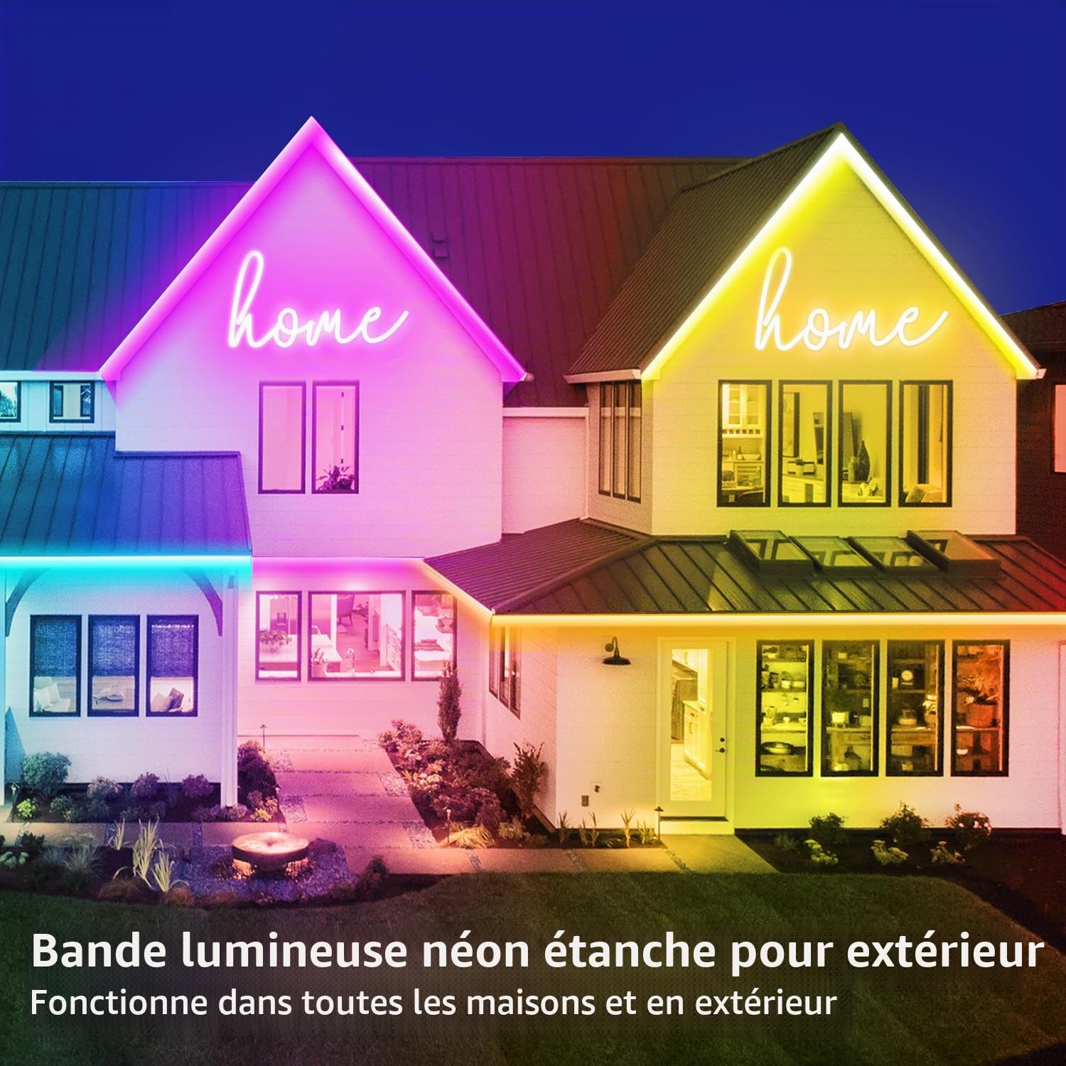 segrass Bande lumineuse LED Néon 20m, flexible, avec APP/Télécommande, plusieurs modes, IP65 RGB extérieur étanche, synchronisation avec la musique pour chambre à coucher, jeu de lumière pour bar