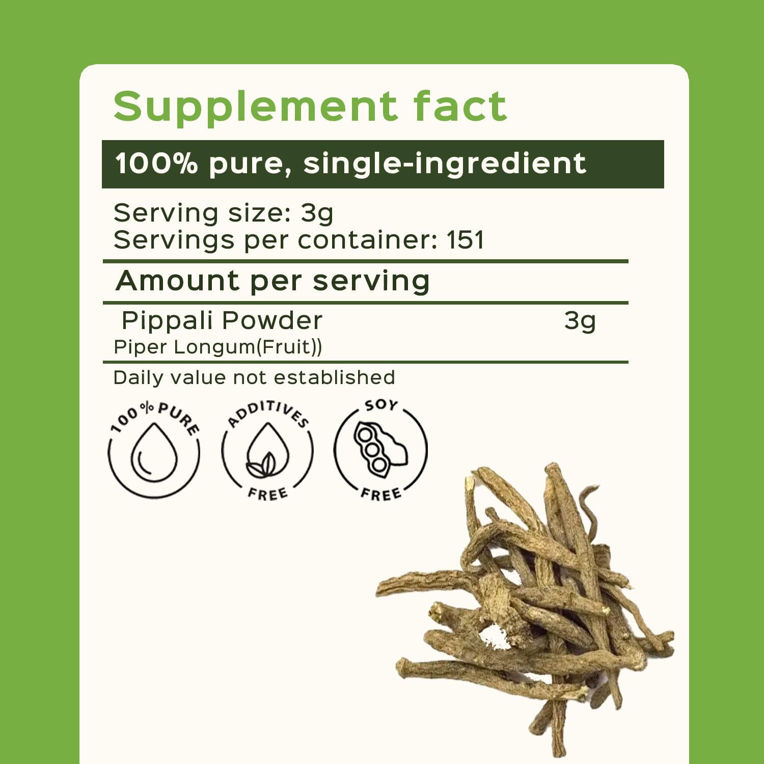 bixa BOTANICAL Long Pepper Powder| Pippali (Piper Longum) | Ayurvedic Supplement & Meat Seasoning | Strong Aroma, Steam Treated, Vegan, Non GMO & 100% Pure | 1 lb / 16oz