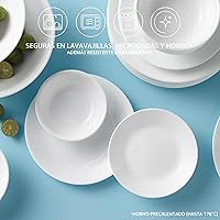 Vista 5 de Corelle Vitrelle - Juego de 6 cuencos redondos ligeros de 20 onzas, vidrio de triple capa y resistente a las astillas, color blanco escarcha