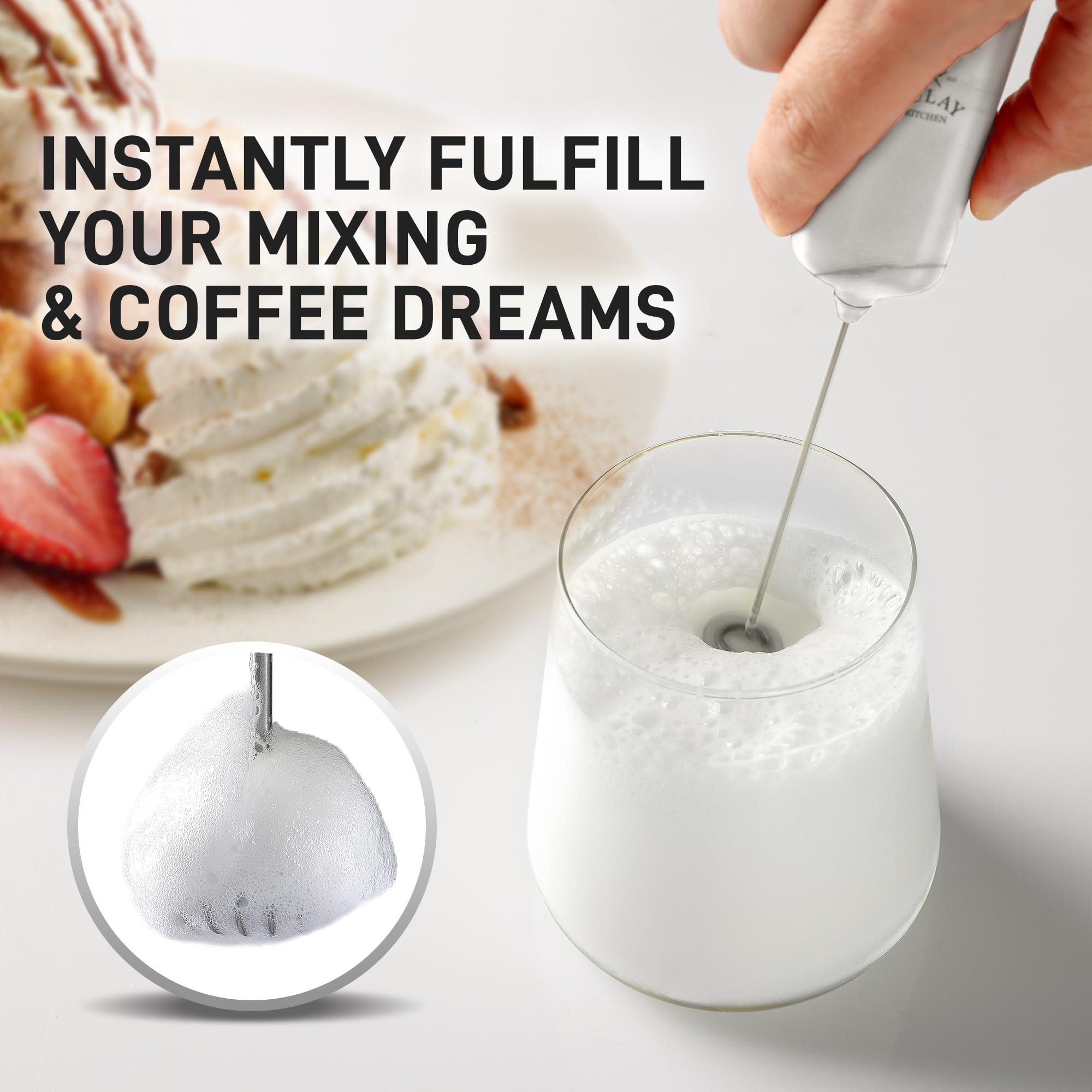 Amazon.com: Mini & Mighty Milk Frother Wand – Powerful Handheld
