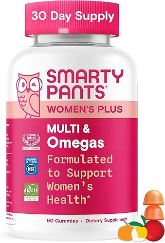 SmartyPants Gomitas multivitamínicas para mujer - Fórmula mejorada Omega 3 (DHAEPA), metilfolato, CoQ10, vitamina D3, C, vitamina B12, B6, A, K y