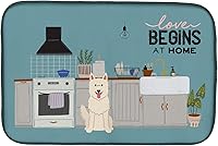 Vista 154 de Caroline's Treasures CK7824DDM - Tapete absorbente para secado de platos con diseño de bulldog inglés, rojo y blanco, para encimera de cocina, 14 x