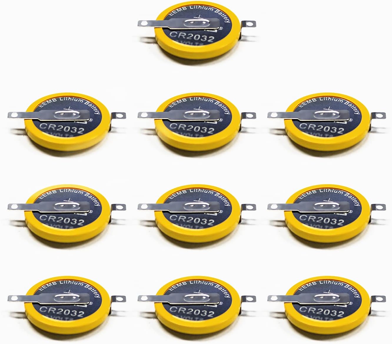 EEMB 10PACK Tabbed CR2032 Battery with Solder Tabs 3V Lithium Battery