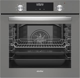 Simfer 8223 9 Fonksiyon QS Gri Cam Ankastre Fırın Power Turbo Dijital