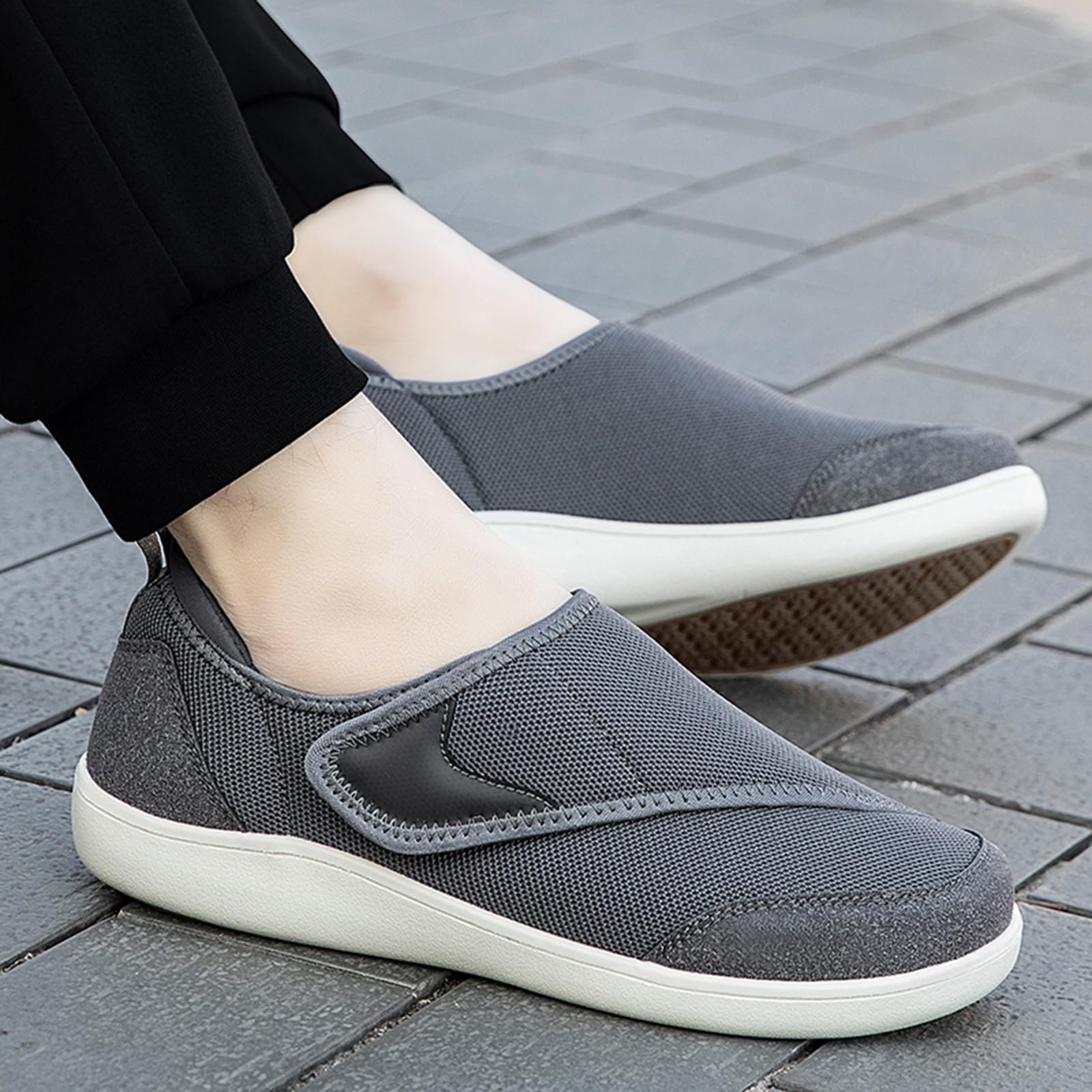 Chaussons Diabétiques Homme Femme Extra Large | Respirant Chaussures de Marche Âgées Léger Antidérapant Confortables Orthopédique Pantoufles Chaussons de Réhabilitation