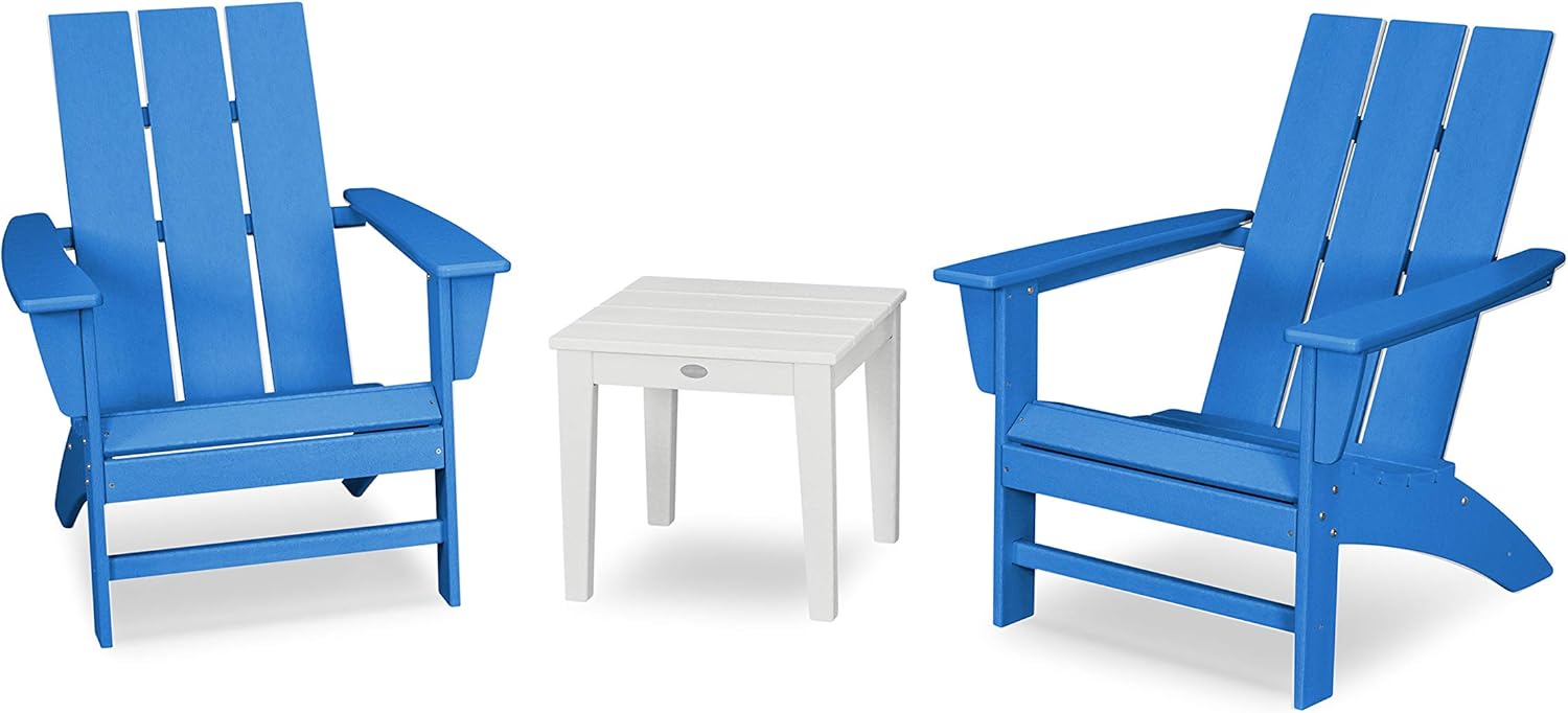 POLYWOOD® Modern Adirondack 3-Piece Set in Teak